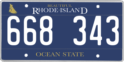 RI license plate 668343