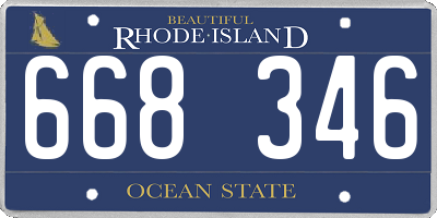RI license plate 668346