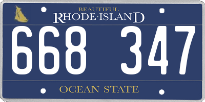 RI license plate 668347