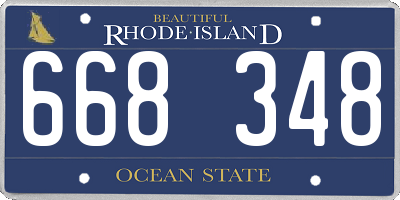 RI license plate 668348