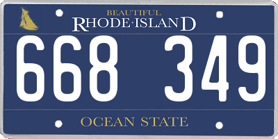 RI license plate 668349