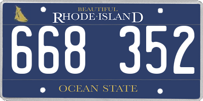 RI license plate 668352