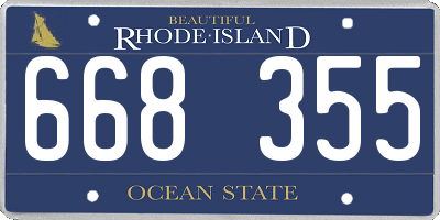 RI license plate 668355