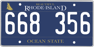 RI license plate 668356