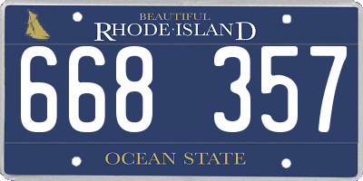RI license plate 668357