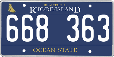 RI license plate 668363