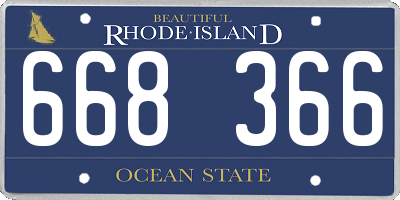 RI license plate 668366