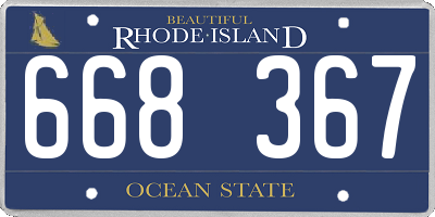 RI license plate 668367