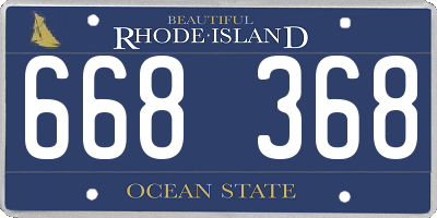RI license plate 668368