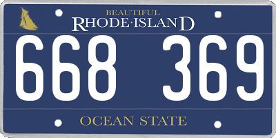 RI license plate 668369