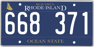 RI license plate 668371