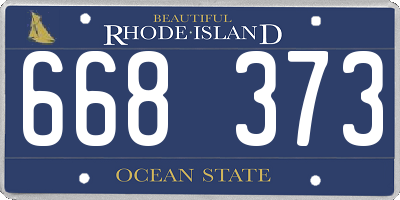 RI license plate 668373