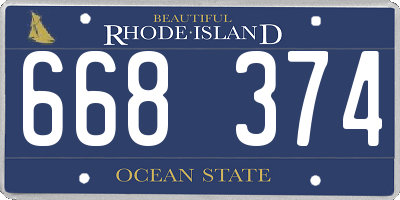RI license plate 668374