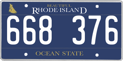 RI license plate 668376