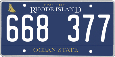 RI license plate 668377