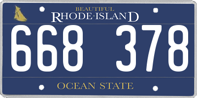 RI license plate 668378