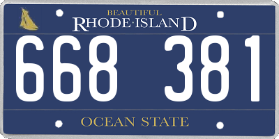 RI license plate 668381