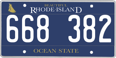 RI license plate 668382