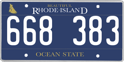RI license plate 668383