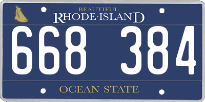 RI license plate 668384