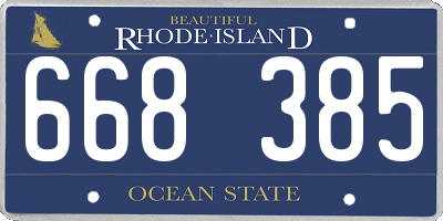 RI license plate 668385