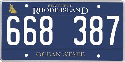 RI license plate 668387