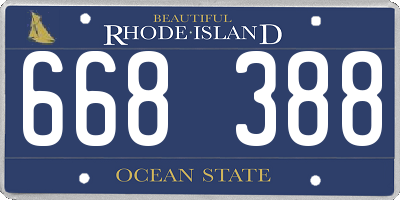RI license plate 668388