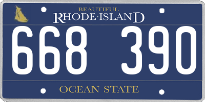 RI license plate 668390