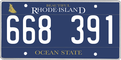 RI license plate 668391