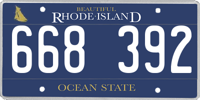 RI license plate 668392