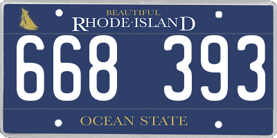 RI license plate 668393