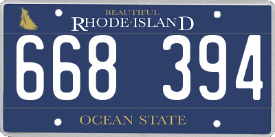 RI license plate 668394