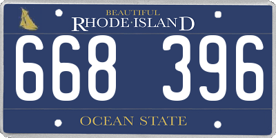 RI license plate 668396