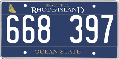 RI license plate 668397