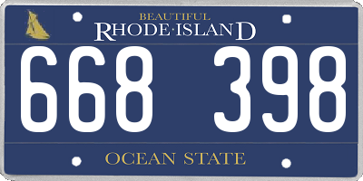 RI license plate 668398