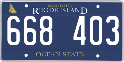 RI license plate 668403