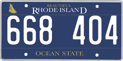 RI license plate 668404