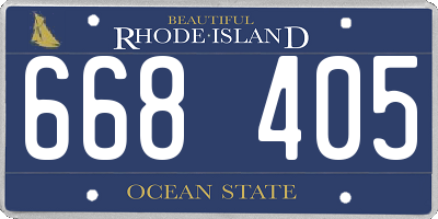 RI license plate 668405