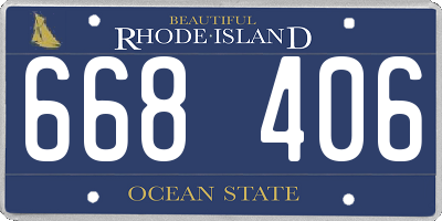 RI license plate 668406