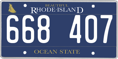 RI license plate 668407