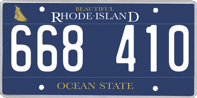 RI license plate 668410