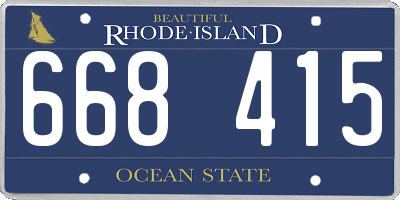 RI license plate 668415