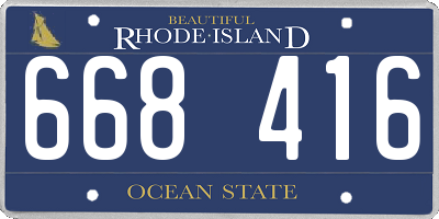 RI license plate 668416