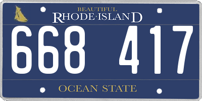 RI license plate 668417