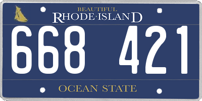 RI license plate 668421