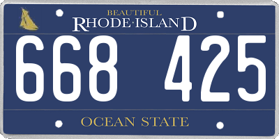RI license plate 668425