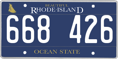 RI license plate 668426