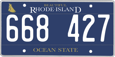RI license plate 668427