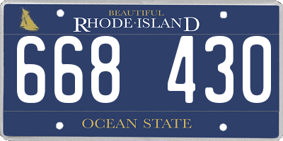 RI license plate 668430