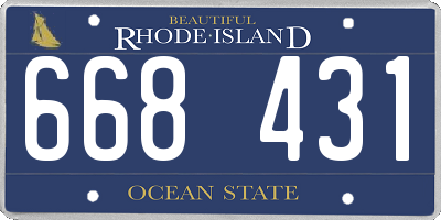 RI license plate 668431